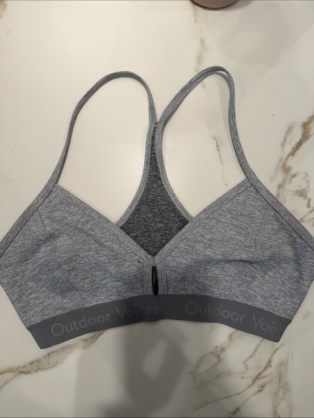 Outdoor Voices Light Grey Heather Racerback Bralette